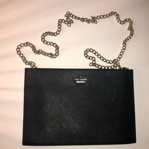 Kate Spade Black Crossbody With Gold Chain